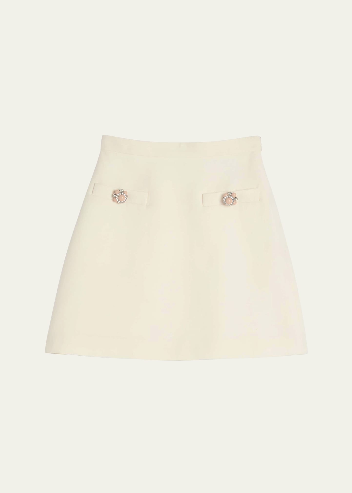Brooch Wool Mini Skirt - 1