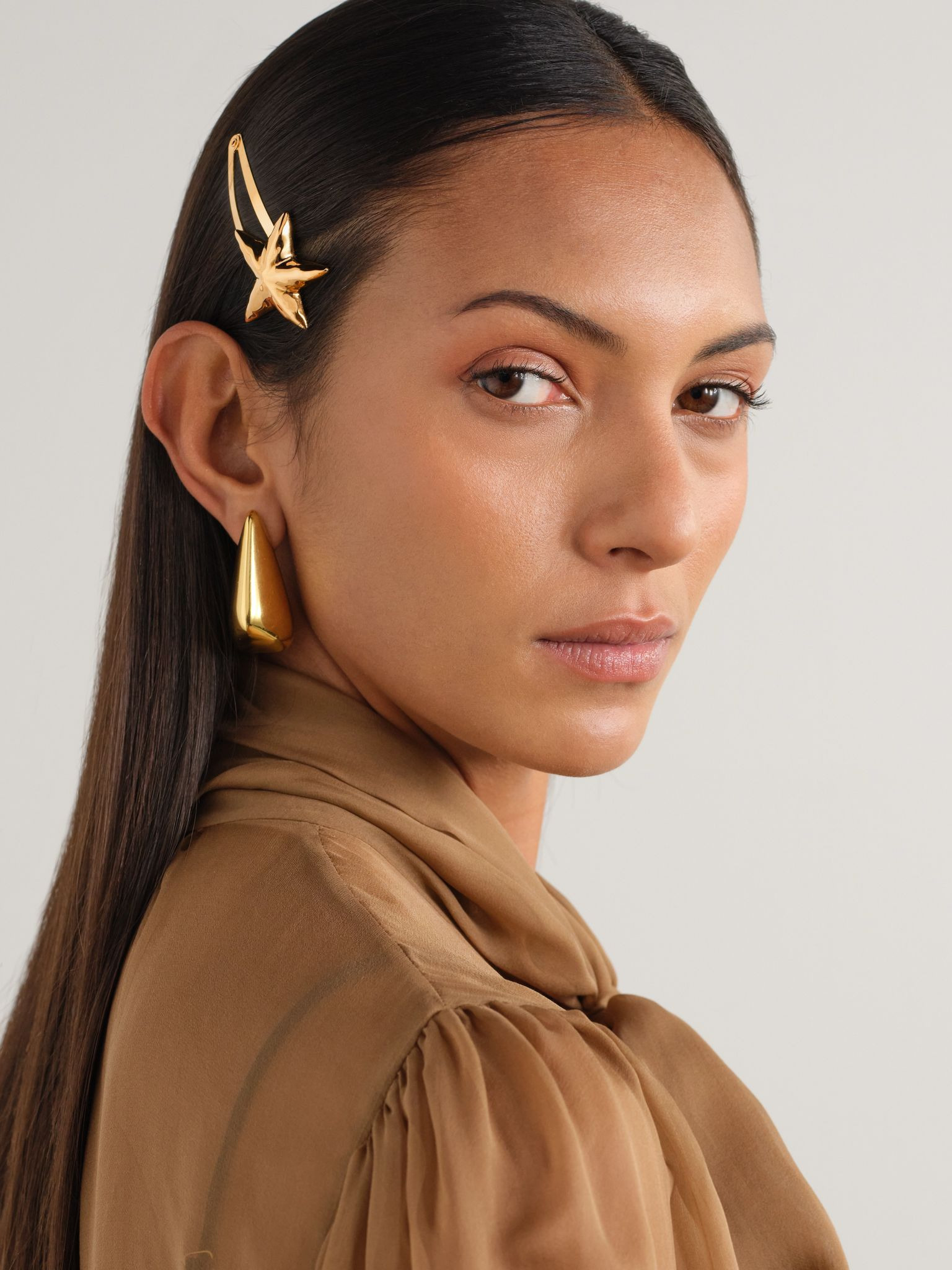 Set of two hair clips Gold - 4