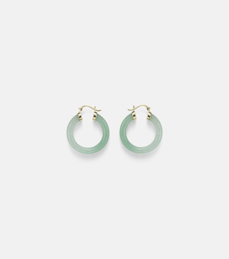 14kt gold (585/1000) earrings with jade 4