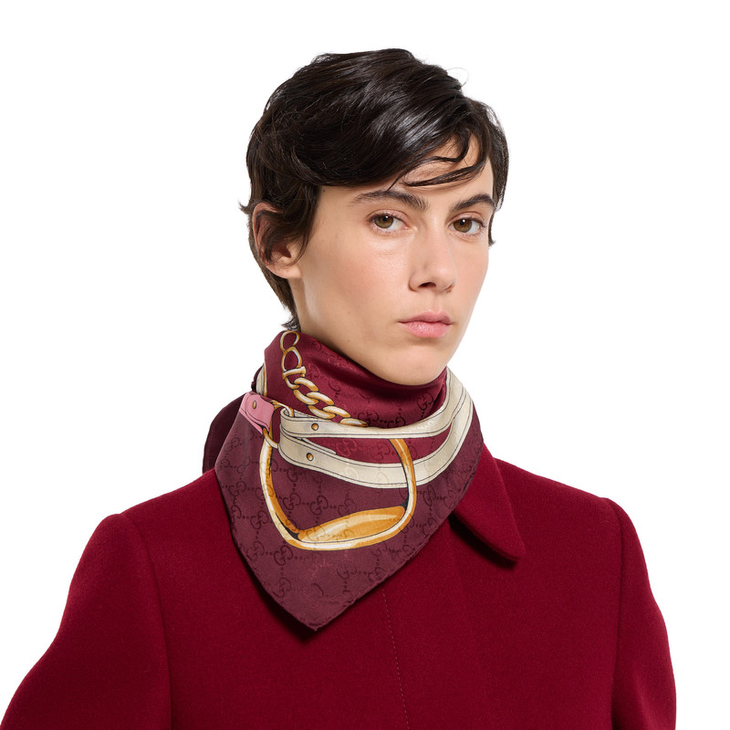 Printed GG silk jacquard carré 3