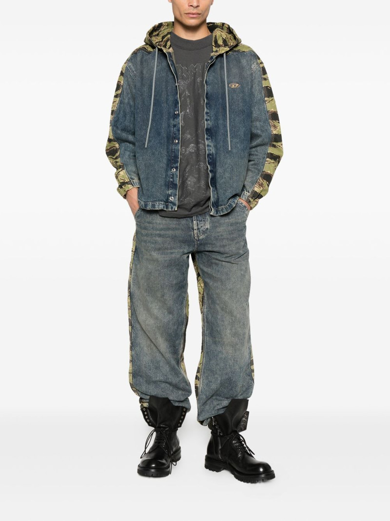 Diesel camouflage-panel denim jacket outlook