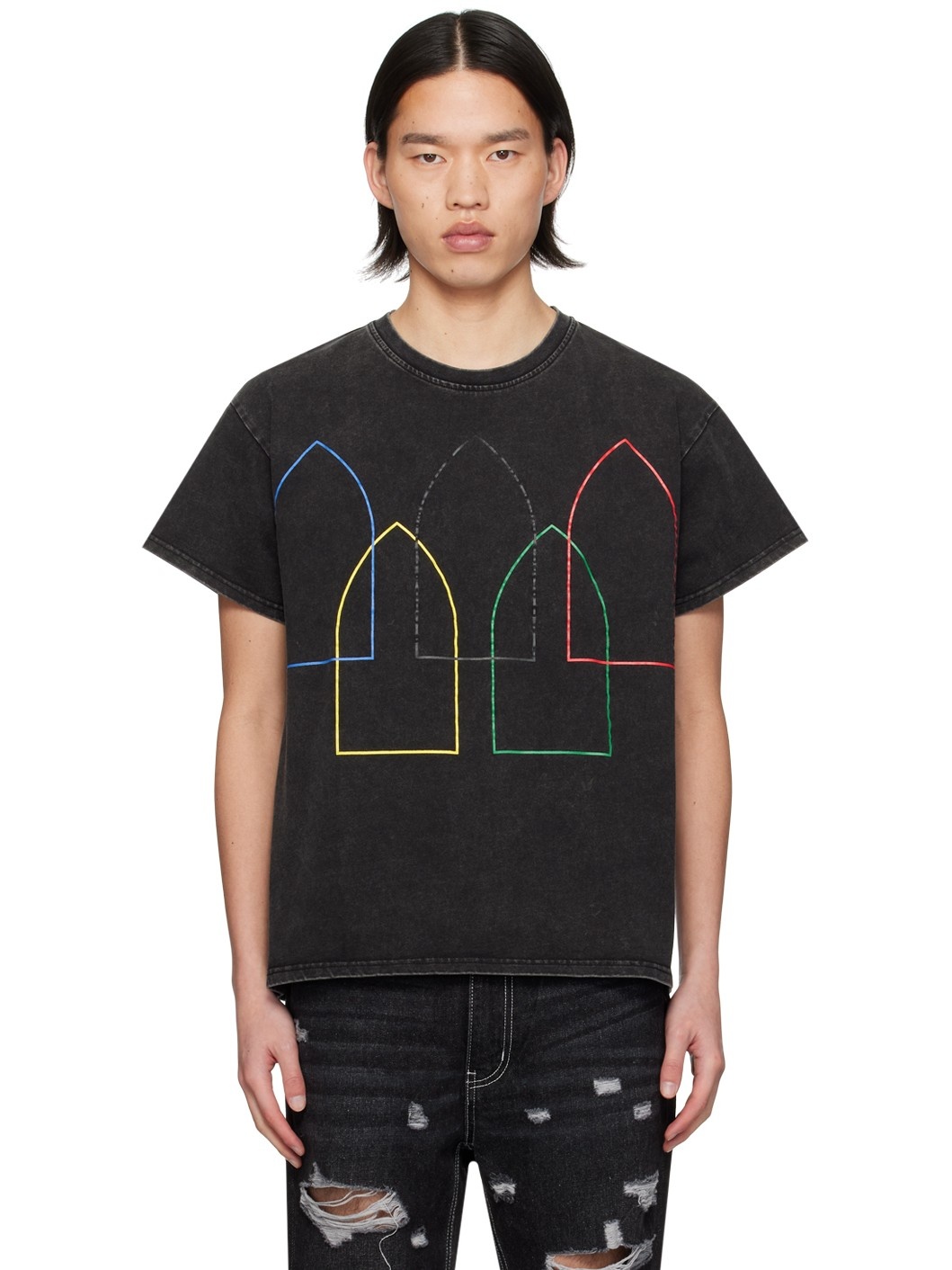 Black Interwoven Windows T-Shirt - 1