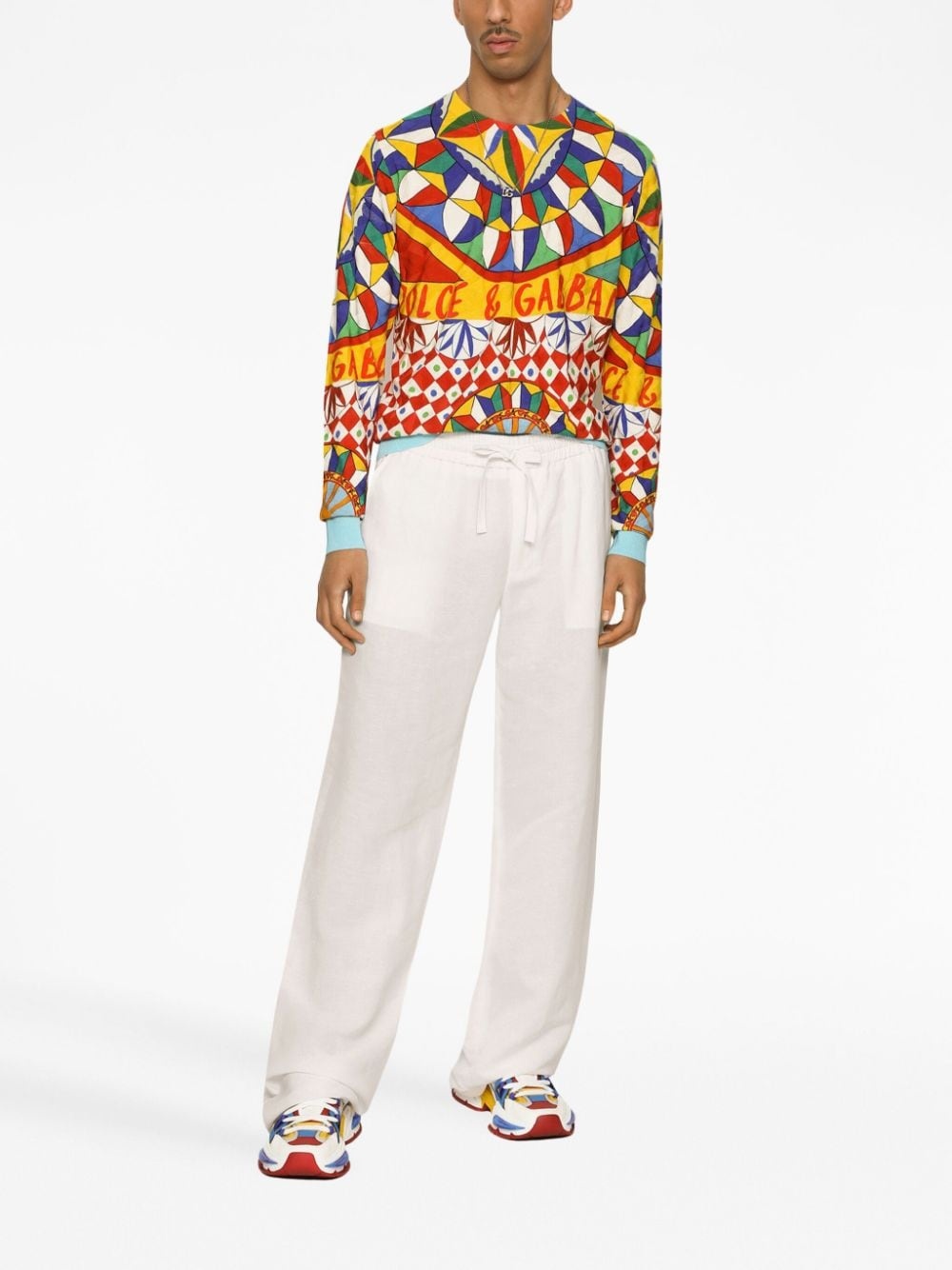 geometric-print silk jumper - 3