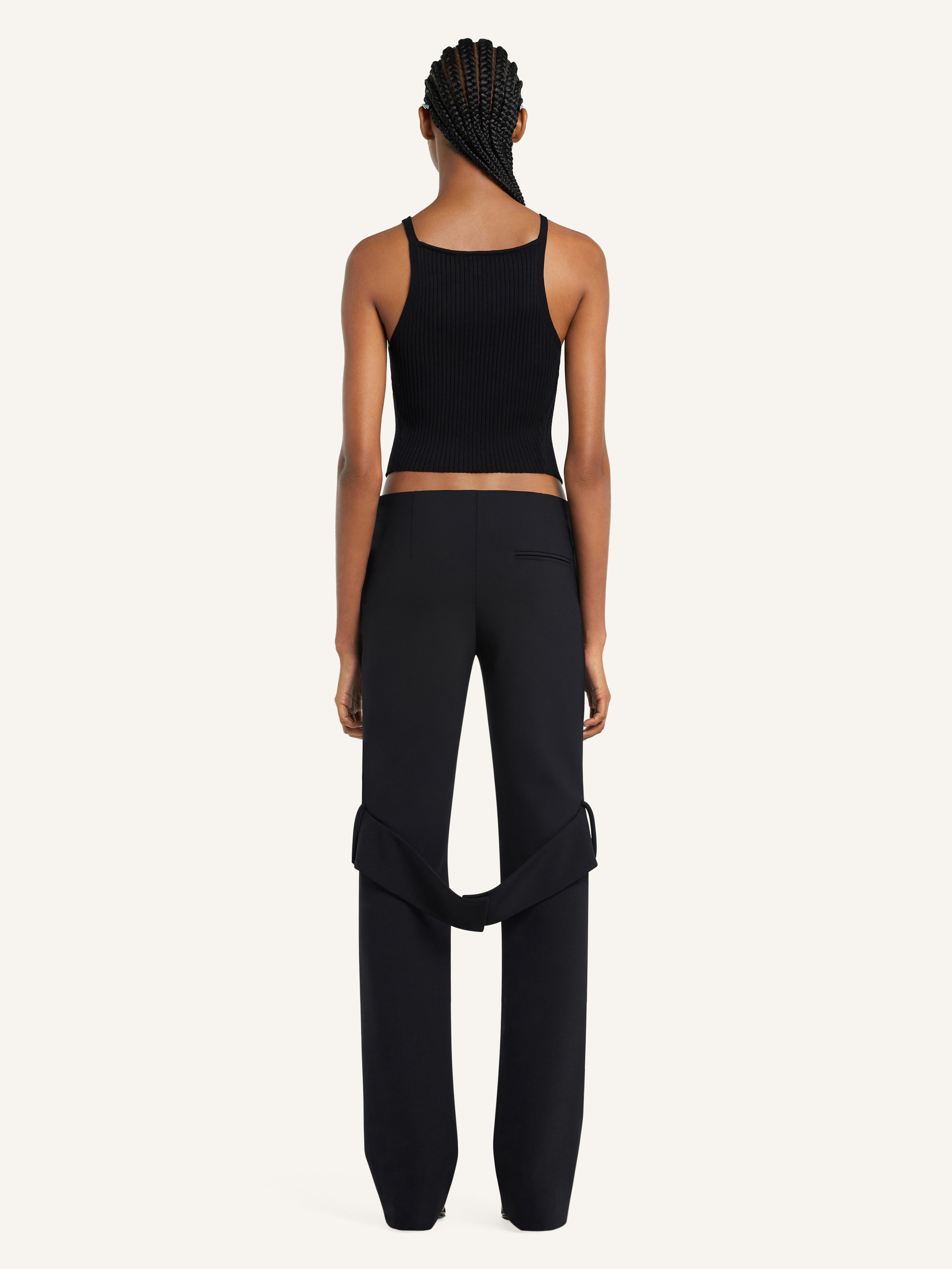 POINTY BUCKLE RIB KNIT TOP - 4