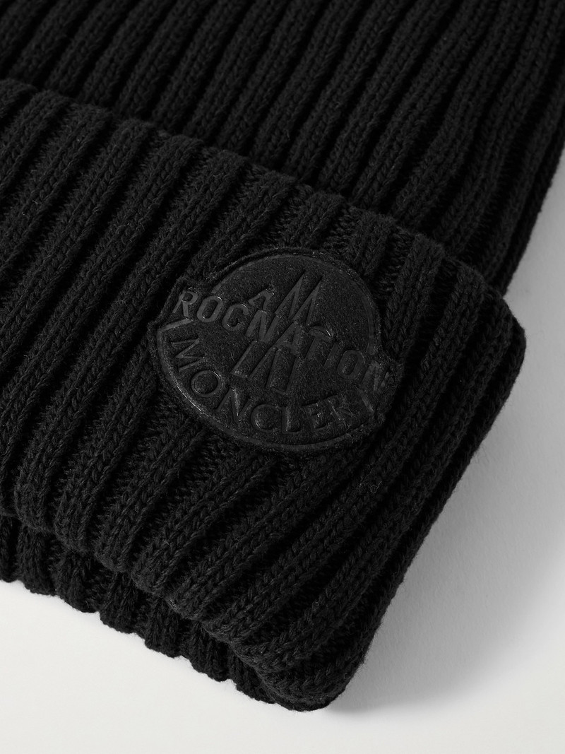 Roc Nation by Jay-Z Logo-Appliquéd Ribbed Virgin Wool Beanie 3