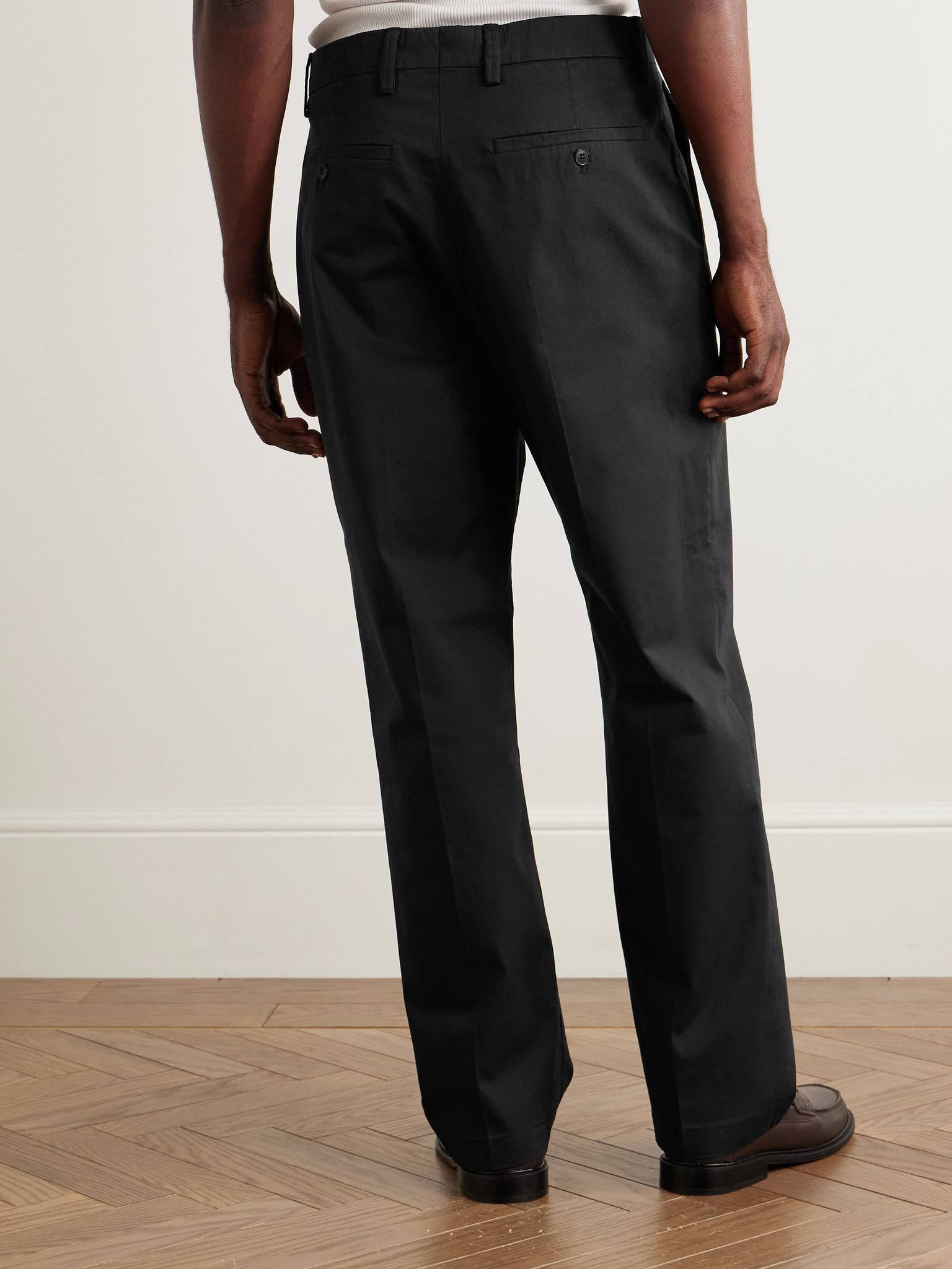 Paw 1804 Straight-Leg Organic Cotton-Blend Trousers Black - 4