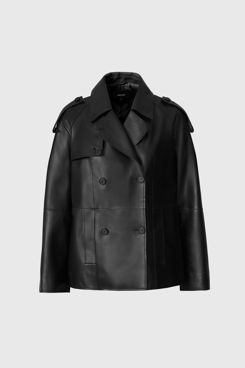 DOLORES Double-Breasted Leather Jacket 1