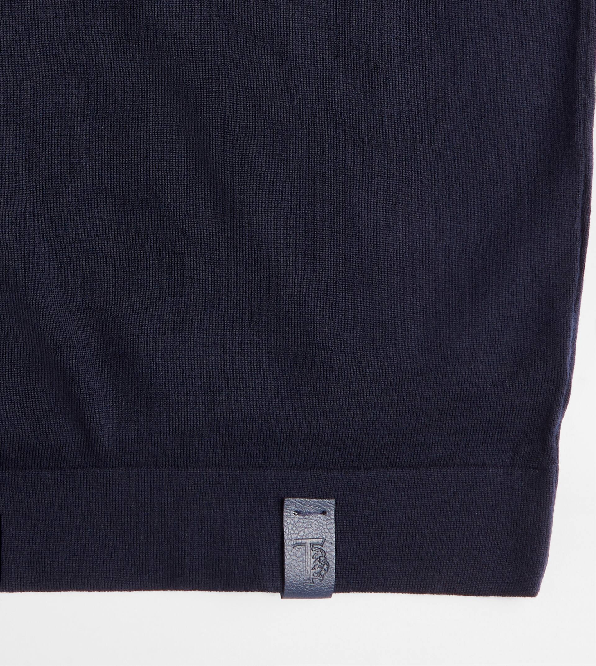 POLO SHIRT IN WOOL KNIT - BLUE - 4