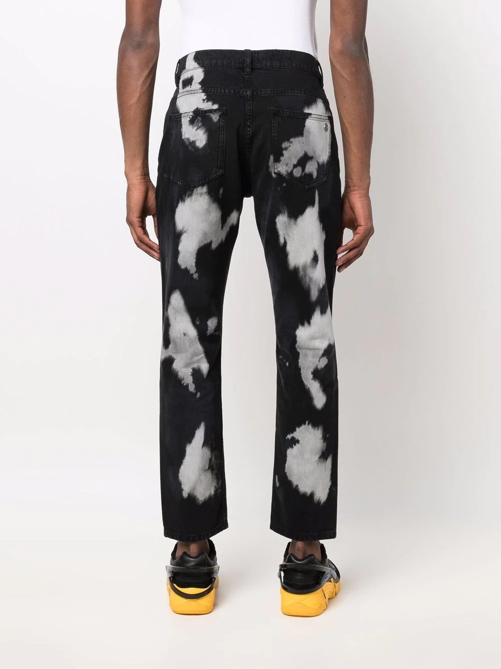 bleached straight-leg trousers - 4