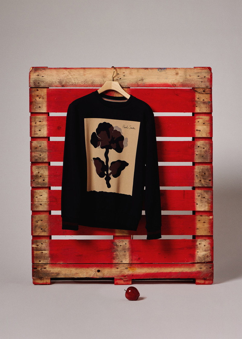 Paul Smith Navy 'Placement Flower Print' Sweatshirt outlook