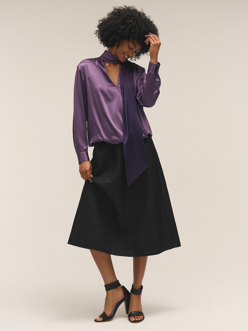 Stretch Silk Charmeuse Wrap Top 7