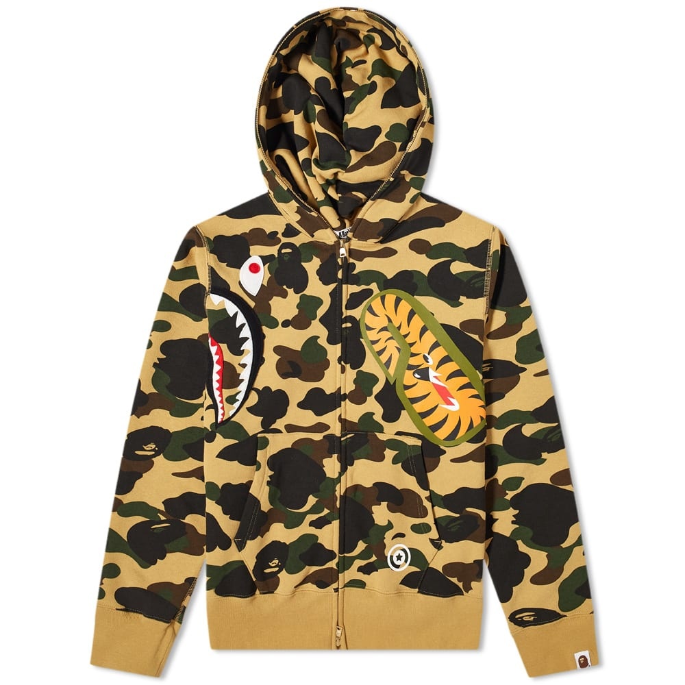 A Bathing Ape 1st Camo Multi Shark Full Zip Hoody - 1