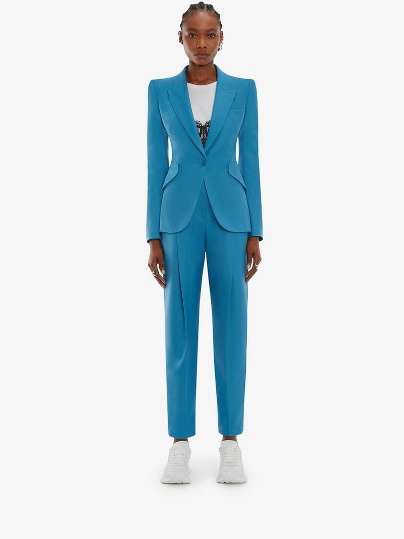 Alexander McQueen Wool Peg Trouser in Cerulean outlook