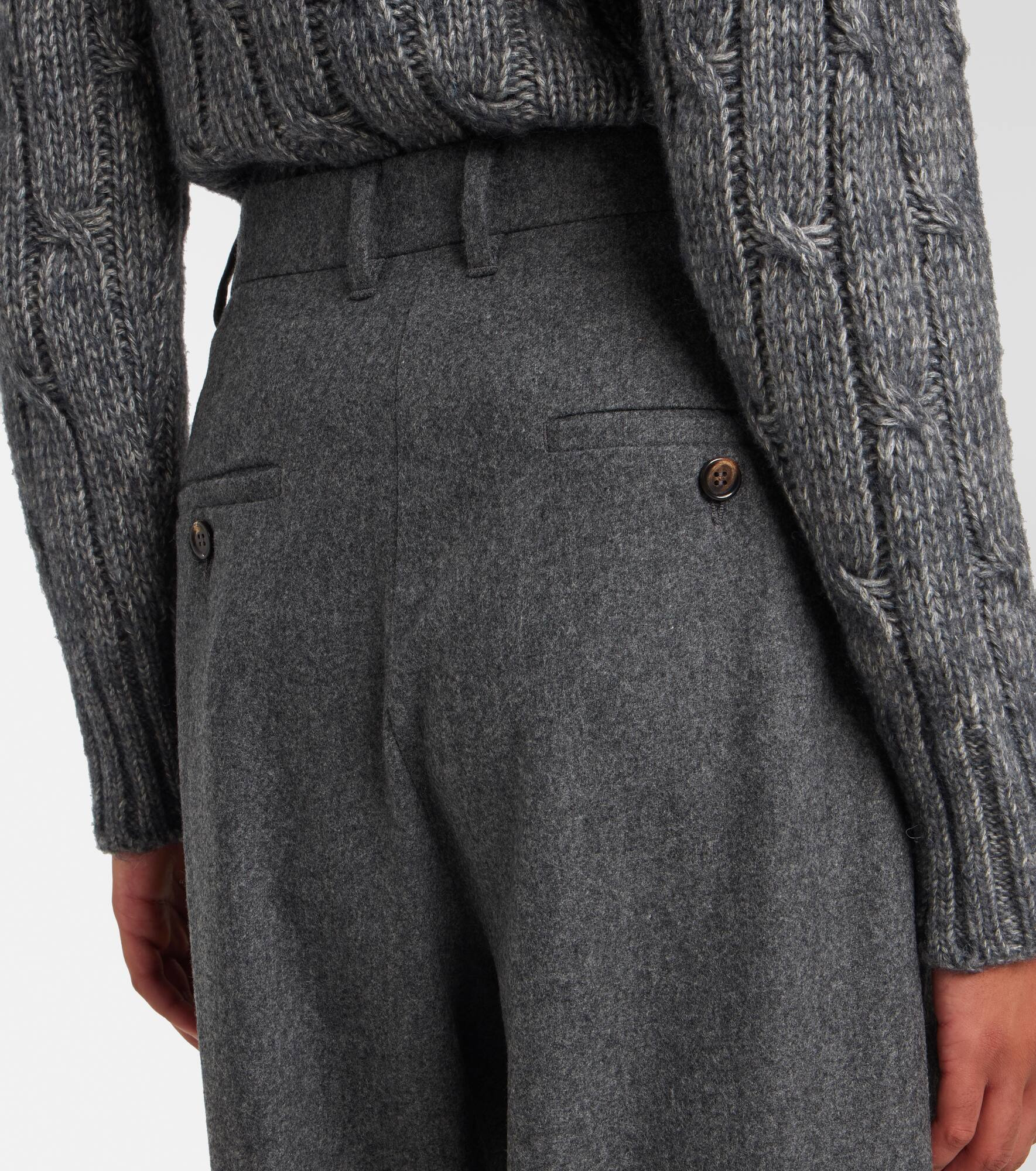 High-rise wool straight pants - 6