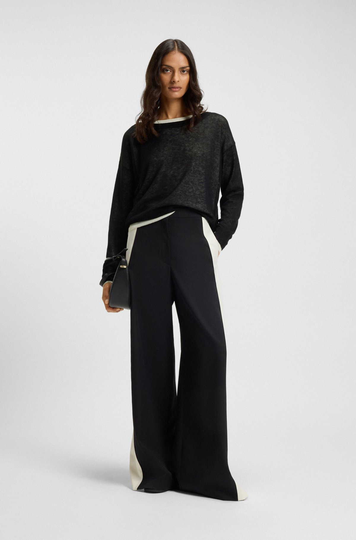KNITTED SWEATER WITH LAYERED DESIGN - 3