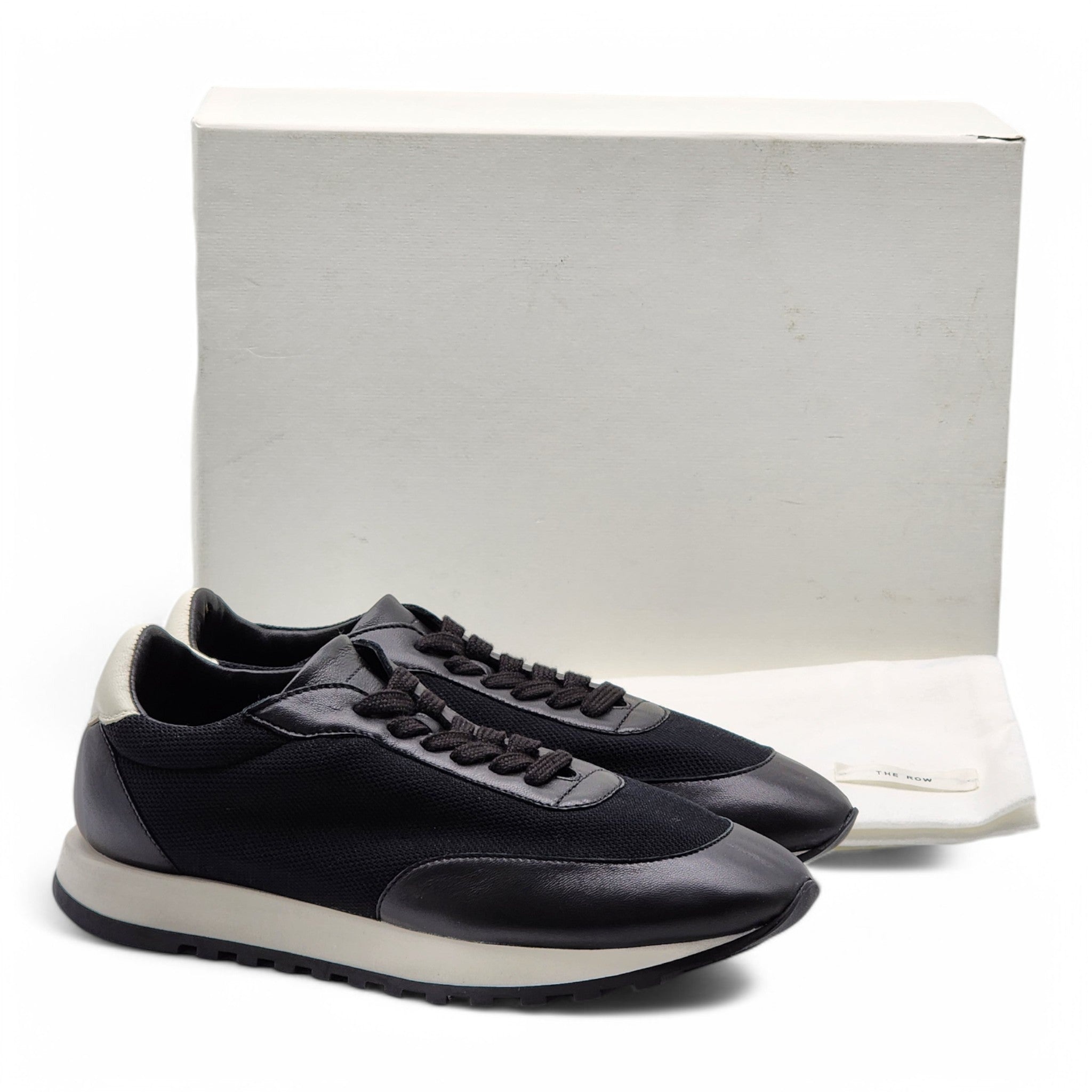 The Row Owen Runner Sneakers - Mesh and Leather - Black 36 - 9
