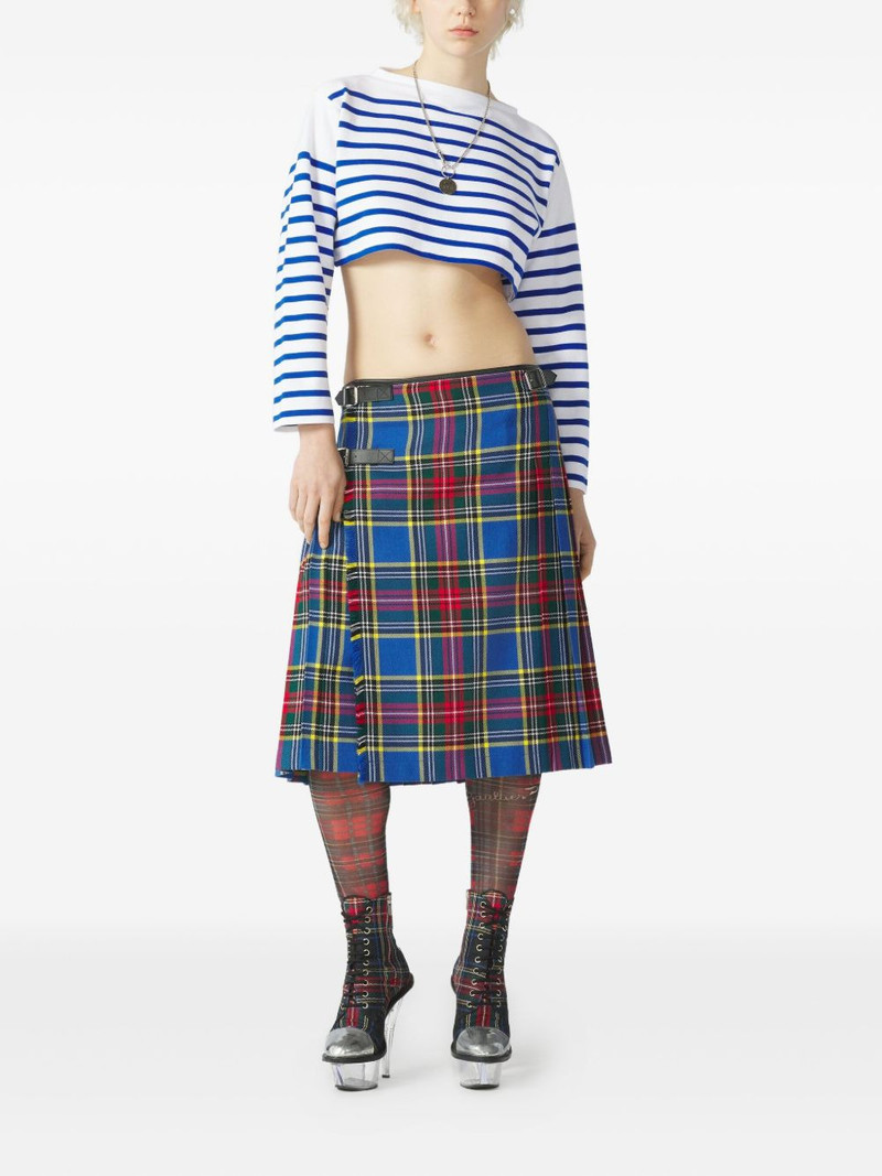 Jean Paul Gaultier leather-strap midi kilt outlook