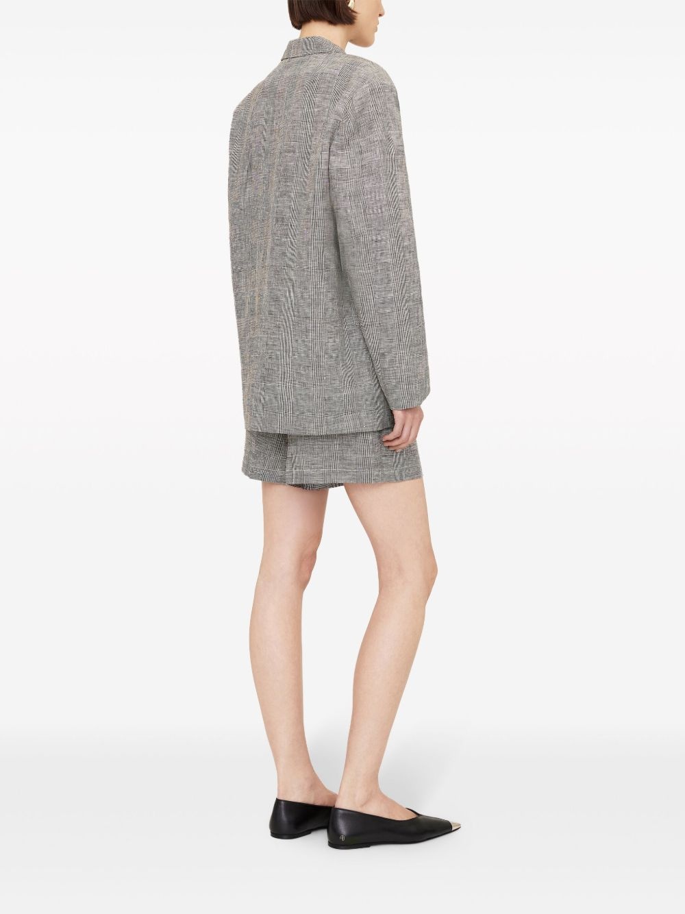 Quinn plaid linen blazer - 3