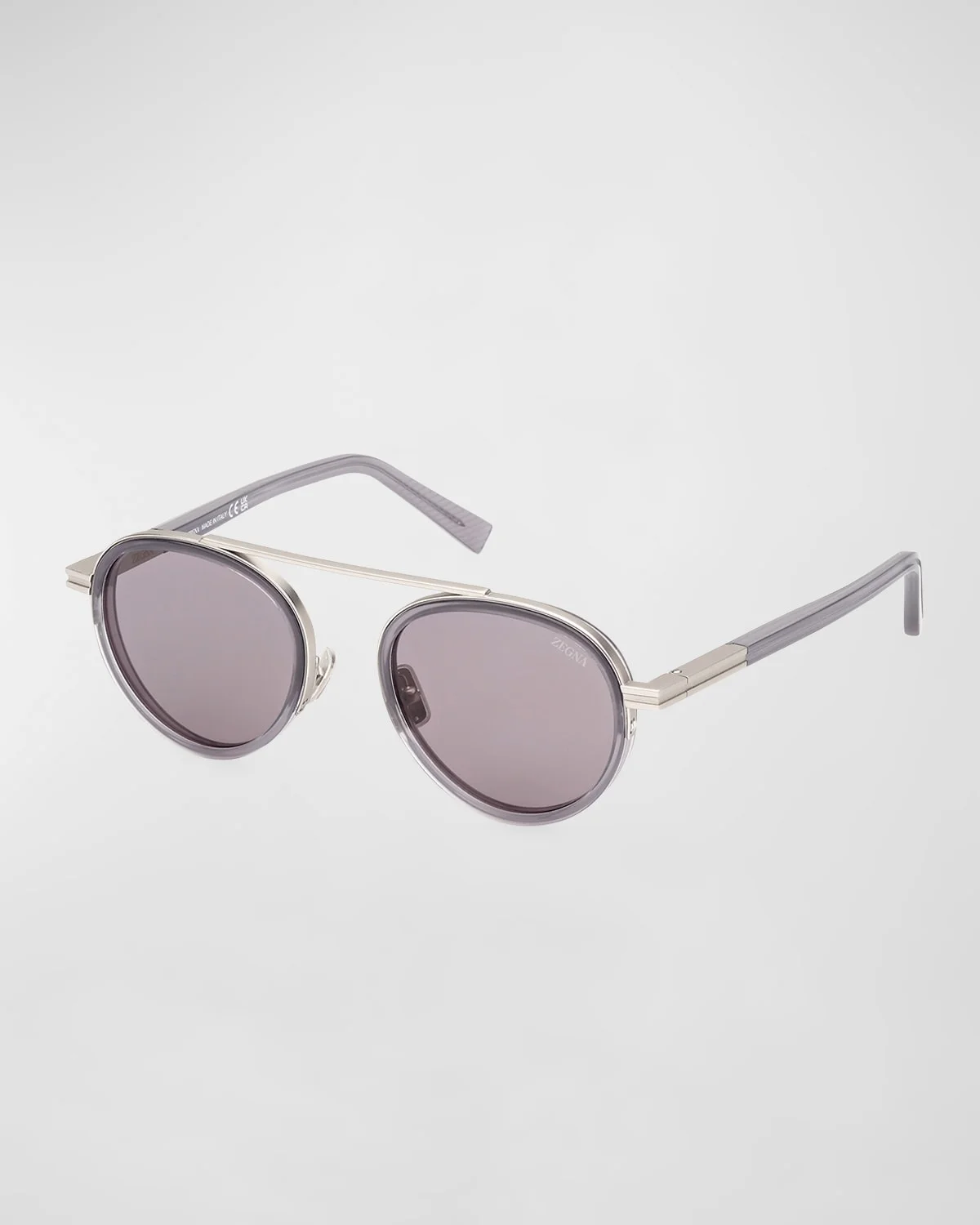Men's ORIZZONTE II Metal-Acetate Round Sunglasses - 1