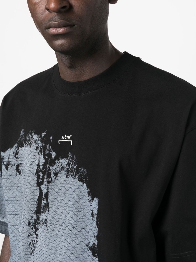 abstrast-print short-sleeved T-shirt - 5
