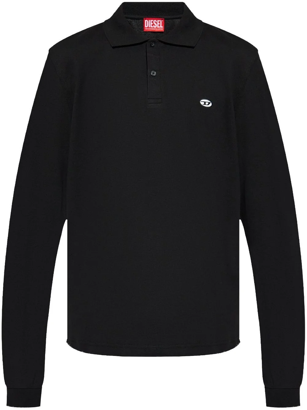 logo-appliqué long-sleeved polo shirt - 1