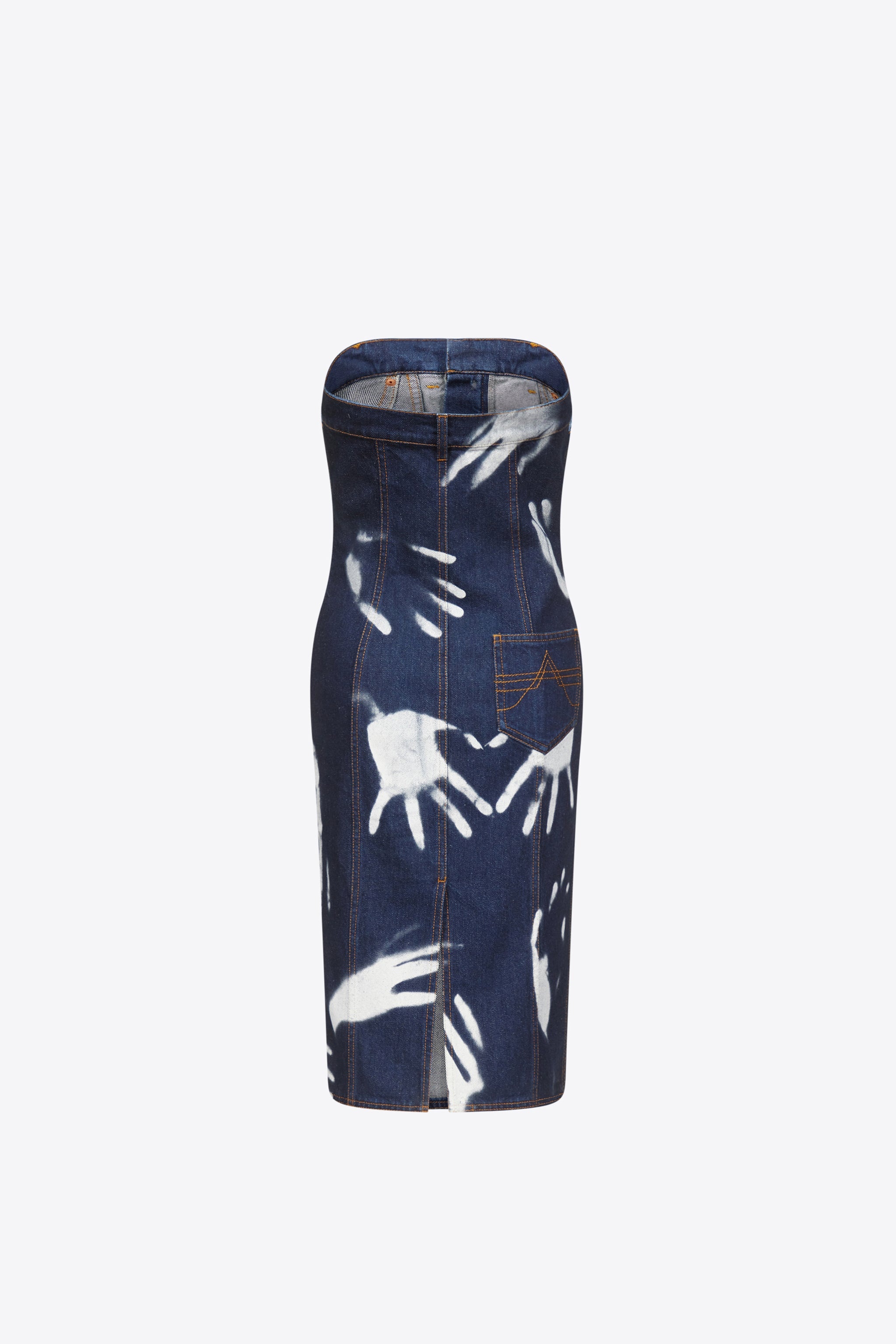 HANDPRINT STRAPLESS MIDI DRESS - 2