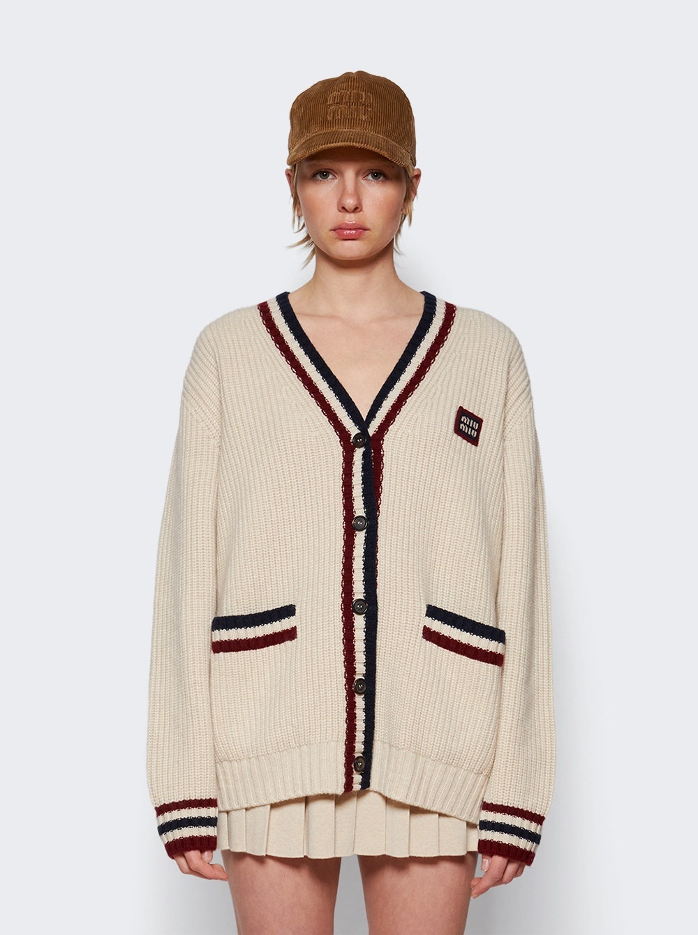 Miu Miu Knit Cardigan Naturale | thewebster | REVERSIBLE