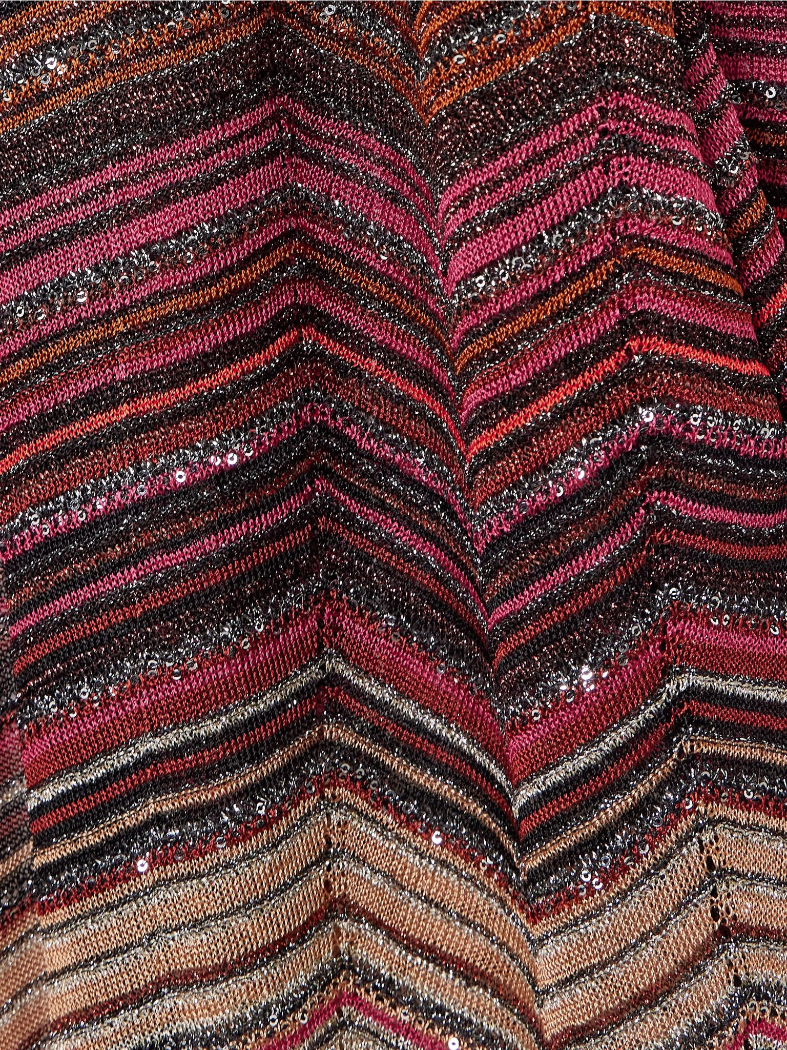 Mare sequined striped metallic crochet-knit cardigan Burgundy - 4