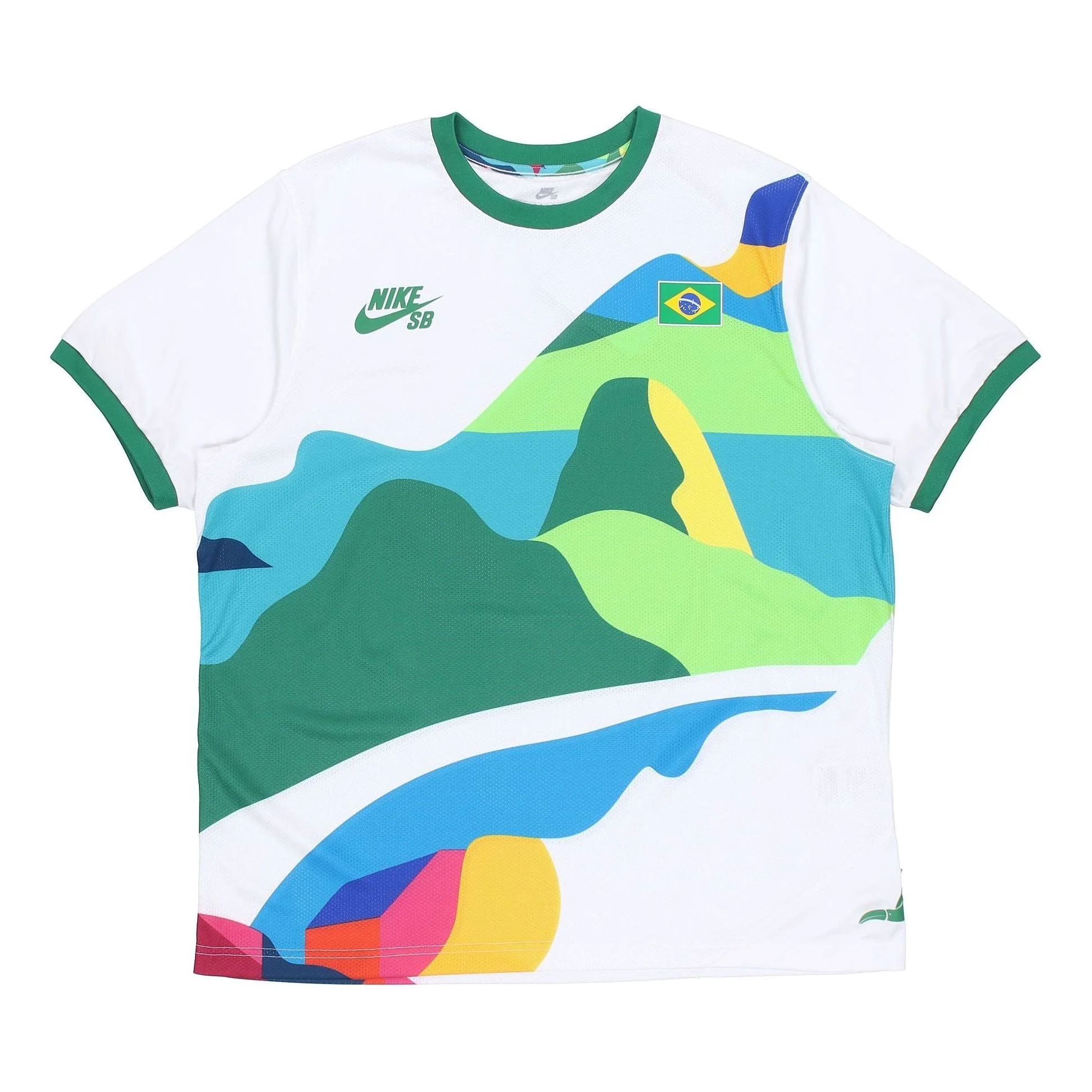 Nike SB x Parra Crossover Brazil Colors Pattern Tee 'White Multi' CT6087-100 - 1