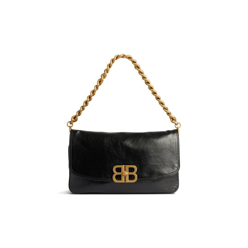 Women's Bb Soft Medium Flap Bag in Black 1