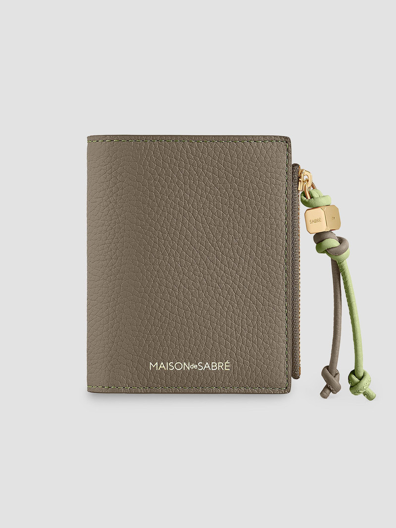Women's Leather Bifold Wallet - Cashmere Matcha 1