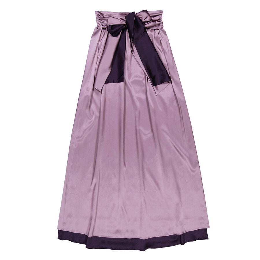 Emporio Armani Empire Waist Lavender Silk Maxi Skirt - 2