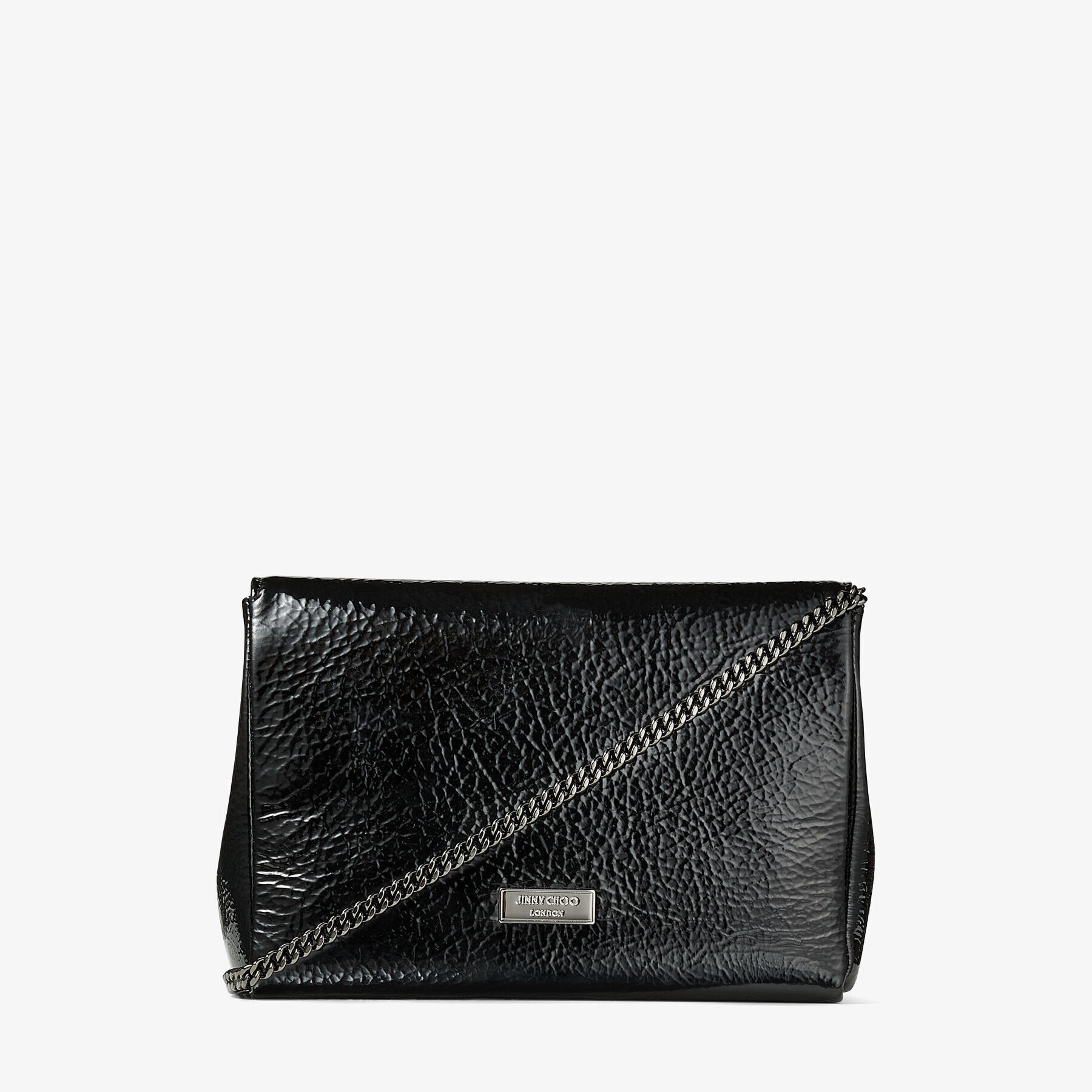Soft Madeline
Black Patent Textured Leather Mini Bag with Crystal Buckle - 6