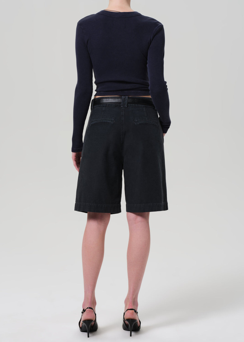 Cara Pleated Short In Washed Black 3