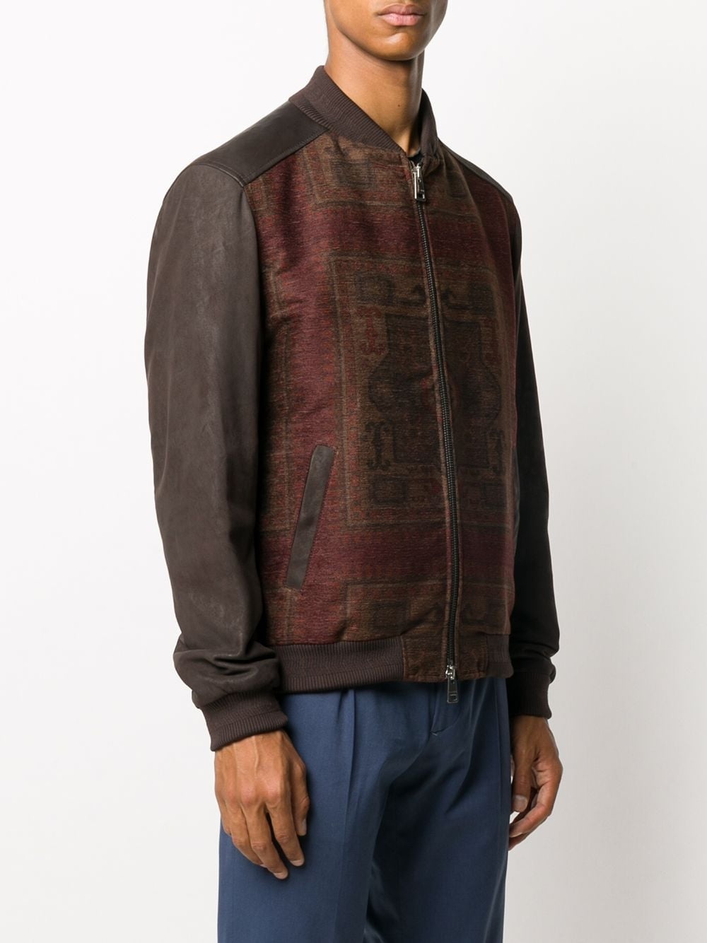 paisley detail bomber jacket - 3