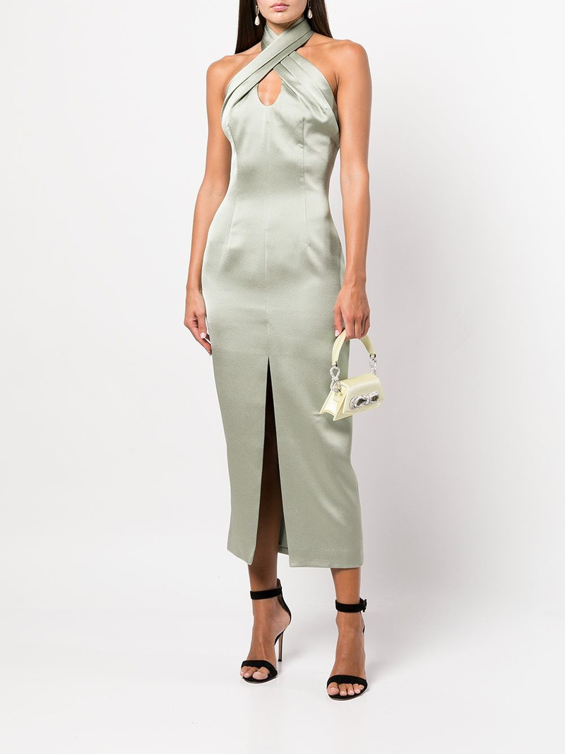 RASARIO slit-detail halterneck dress outlook