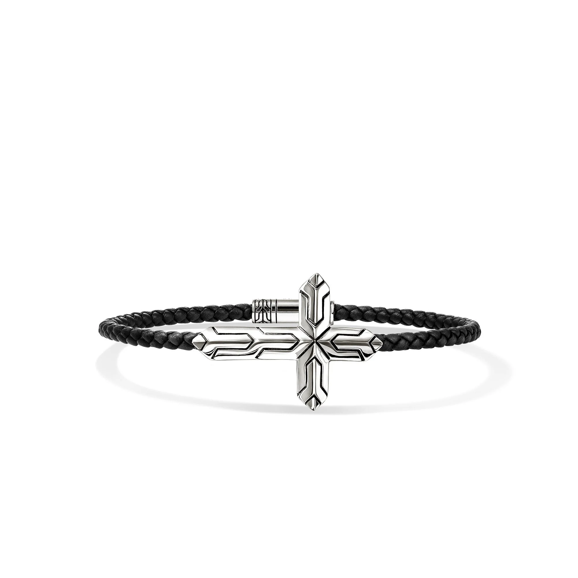 Icon 50 Bracelet, Sterling Silver, Leather, 3MM - 1