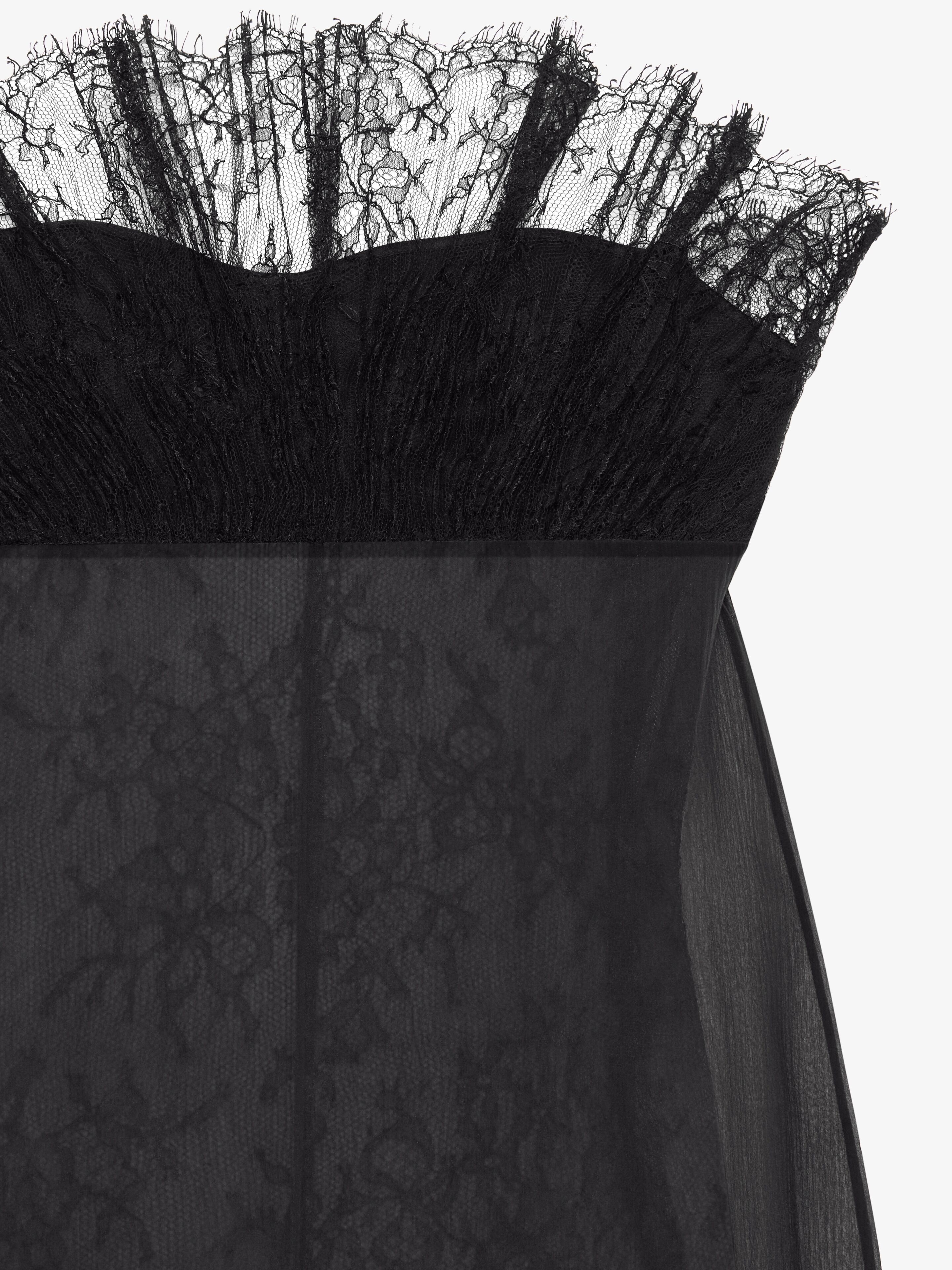 BUSTIER DRESS IN MUSLIN WITH LACE - 5