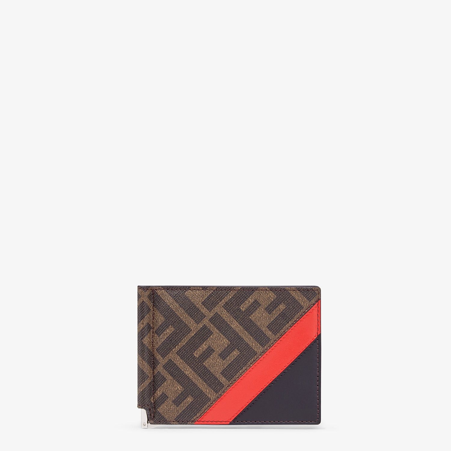 Brown fabric money clip - 1