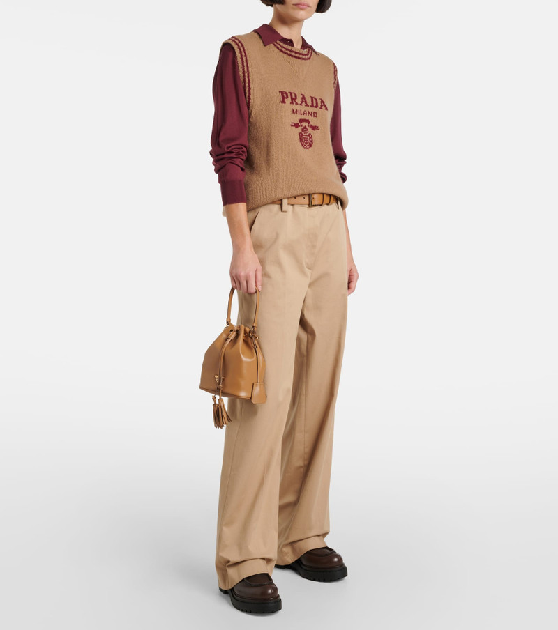 Prada Shearling-lined brushed leather loafers outlook