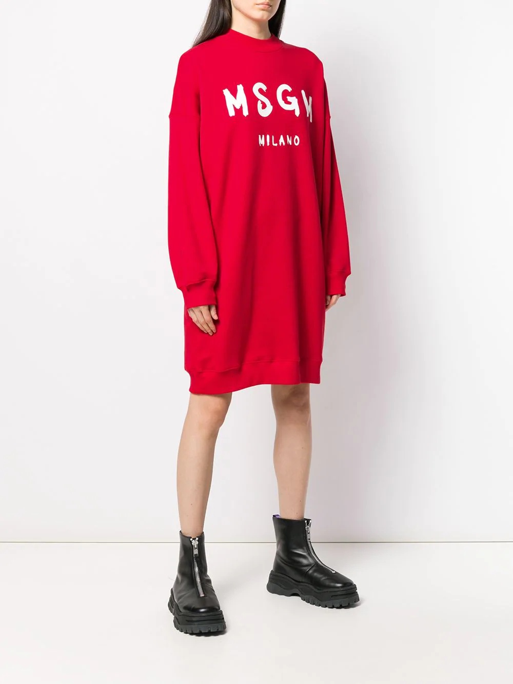 logo print sweater dress - 3