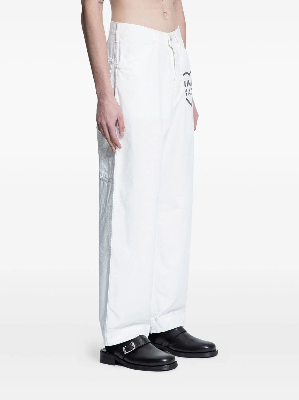 logo-motif duck-print trousers - 1