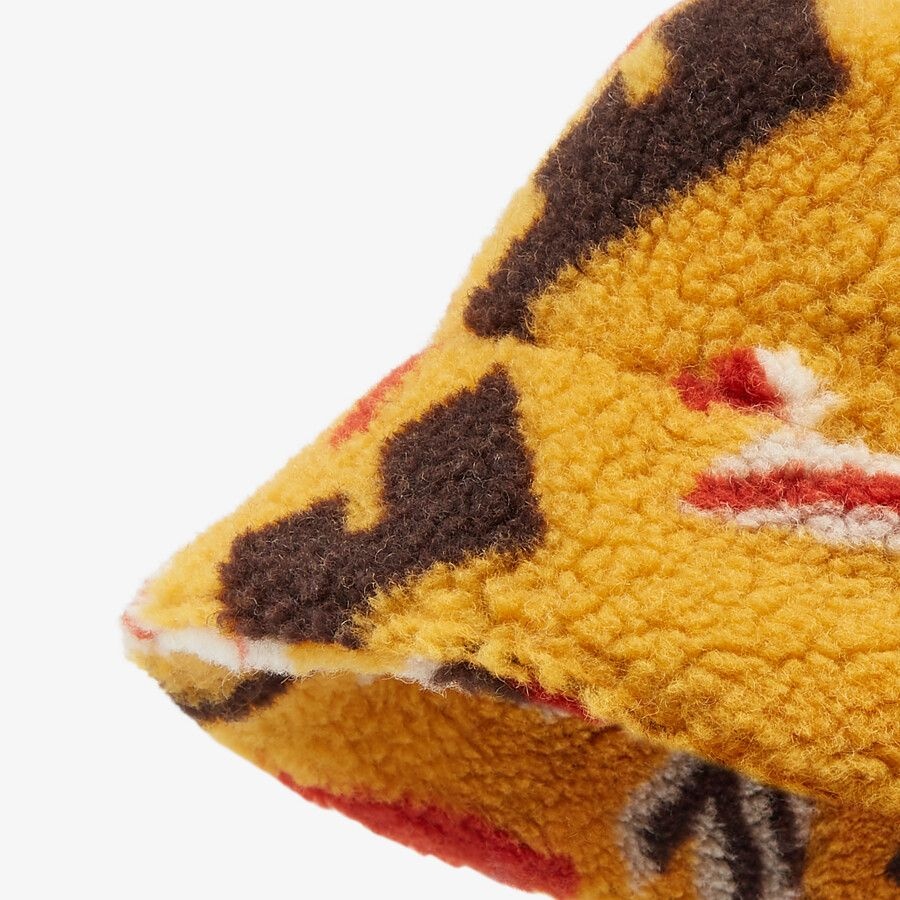 Yellow teddy fabric bucket hat - 2