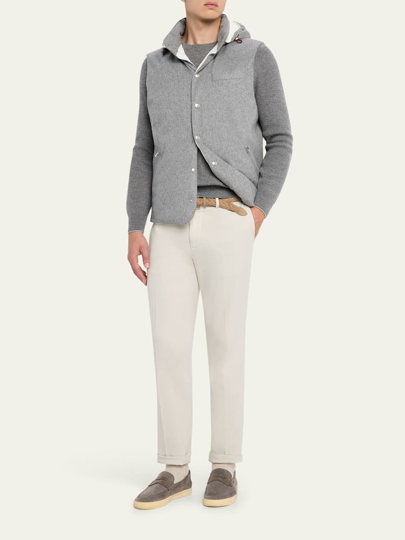 Brunello Cucinelli Men's Cashmere English Rib Crewneck Sweater outlook