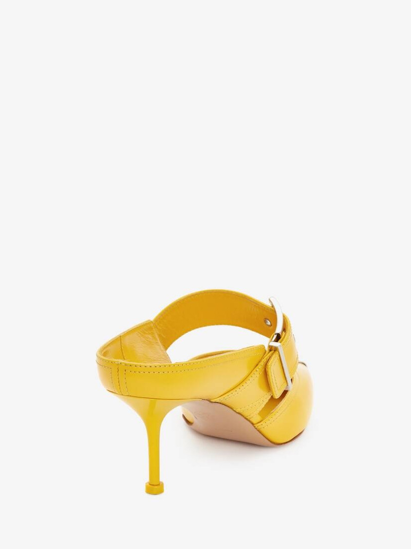 Alexander McQueen Punk Buckle Mule in Pop Yellow outlook