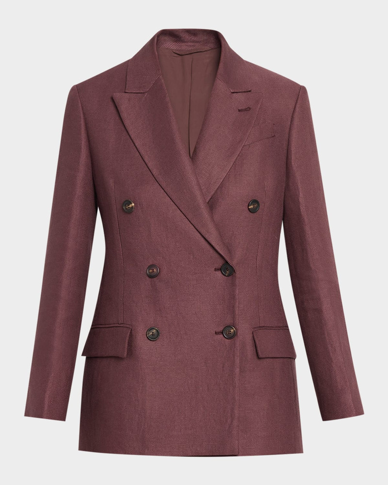 Double-Breasted Linen Suit Jacket 1