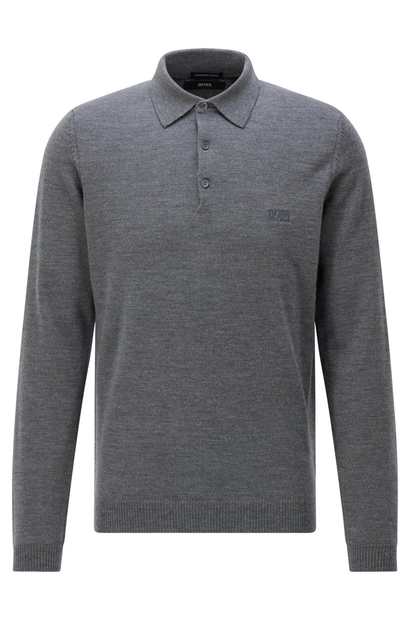 KNIT POLO SWEATER IN VIRGIN WOOL - 1