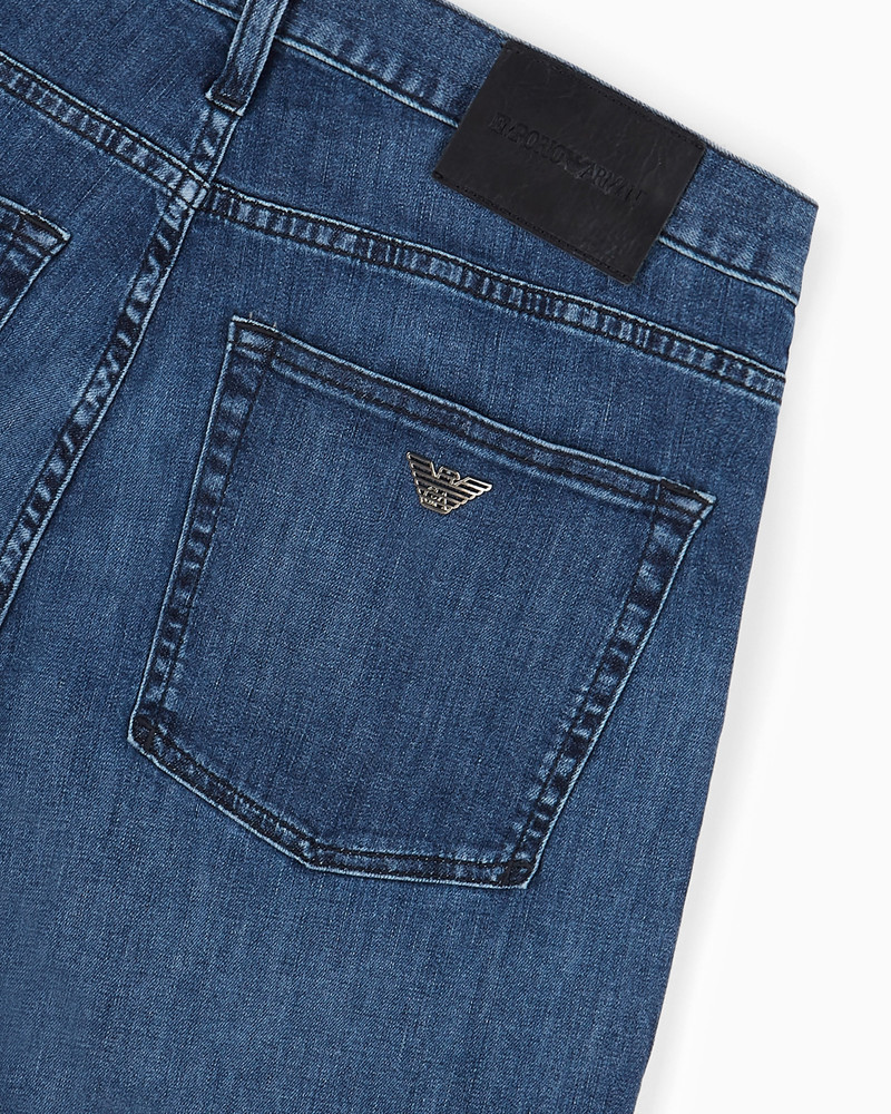 J45 Regular-fit, worn-wash 8 oz denim jeans 7