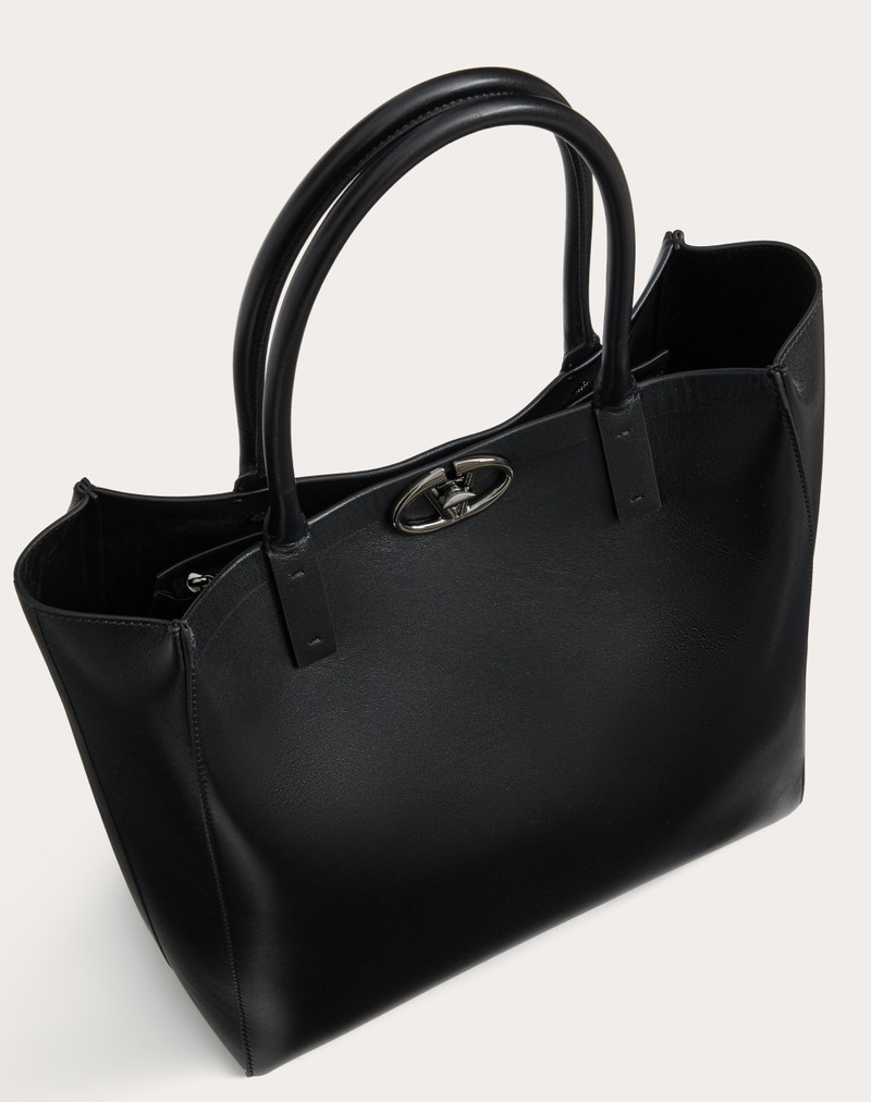 MEDIUM VLOGO LOCKER LEATHER SHOPPING BAG 5