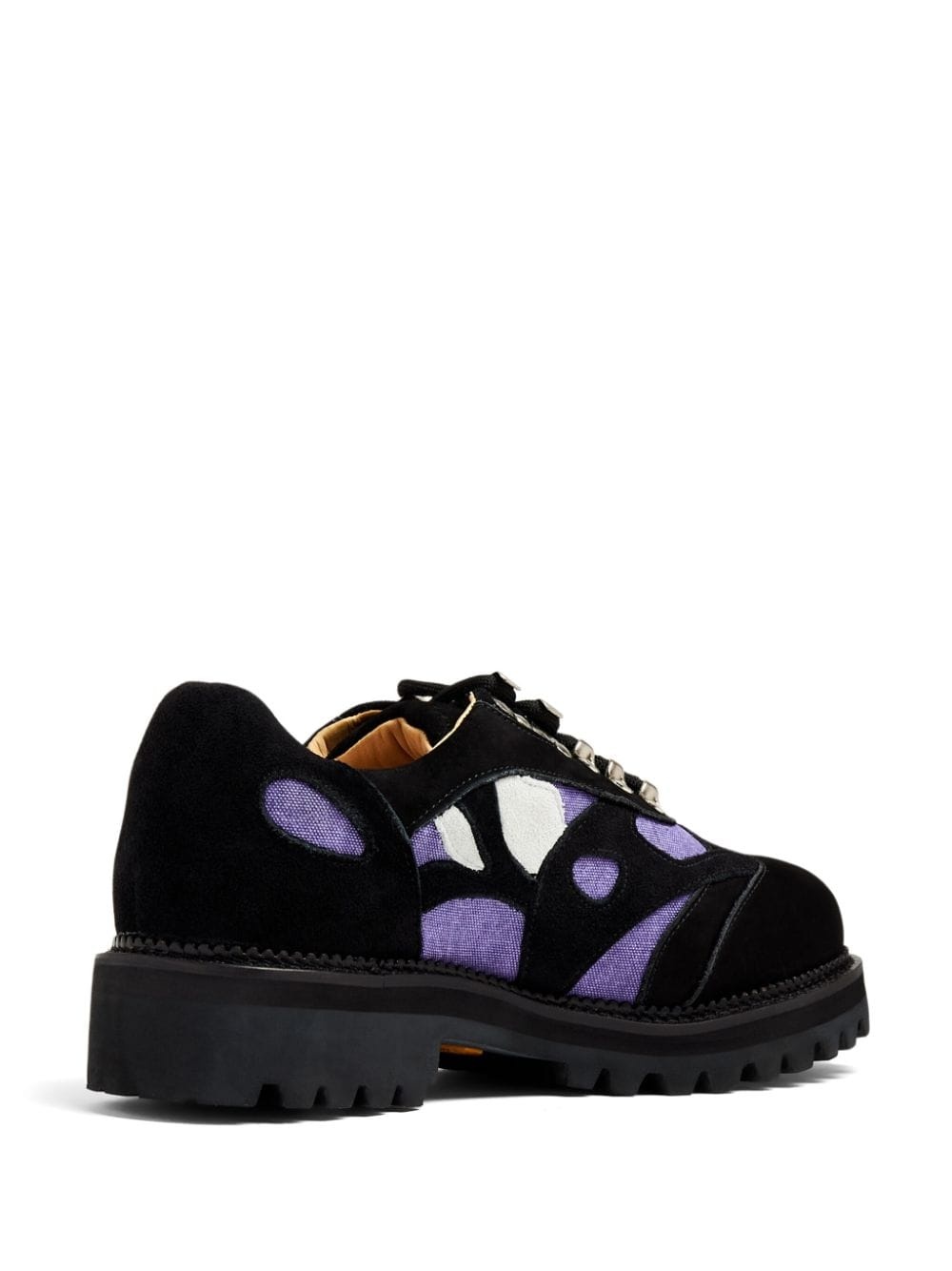 panelled suede lace-up shoes - 3
